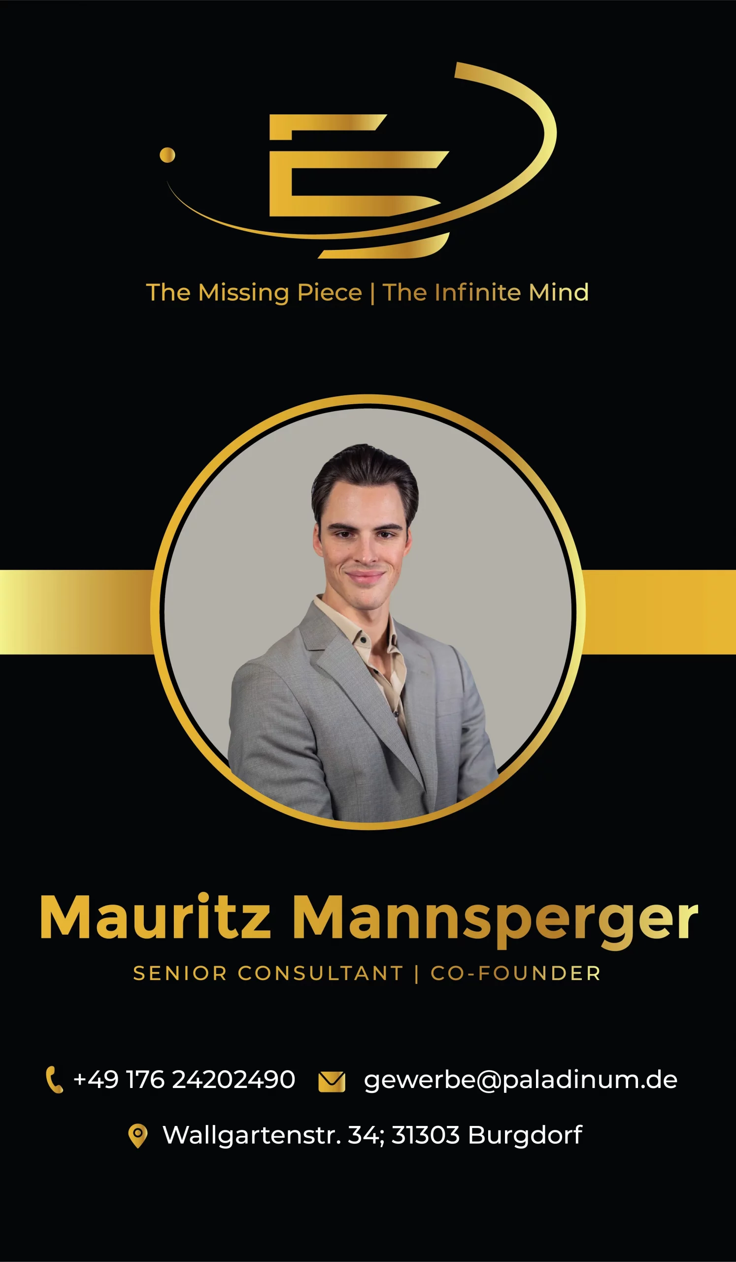 Teamkarte element5 – Mauritz Mannsperger, Co-Founder und Senior Consultant mit Fokus auf Prozessstruktur, Unternehmertum und strategischer Markenbegleitung.