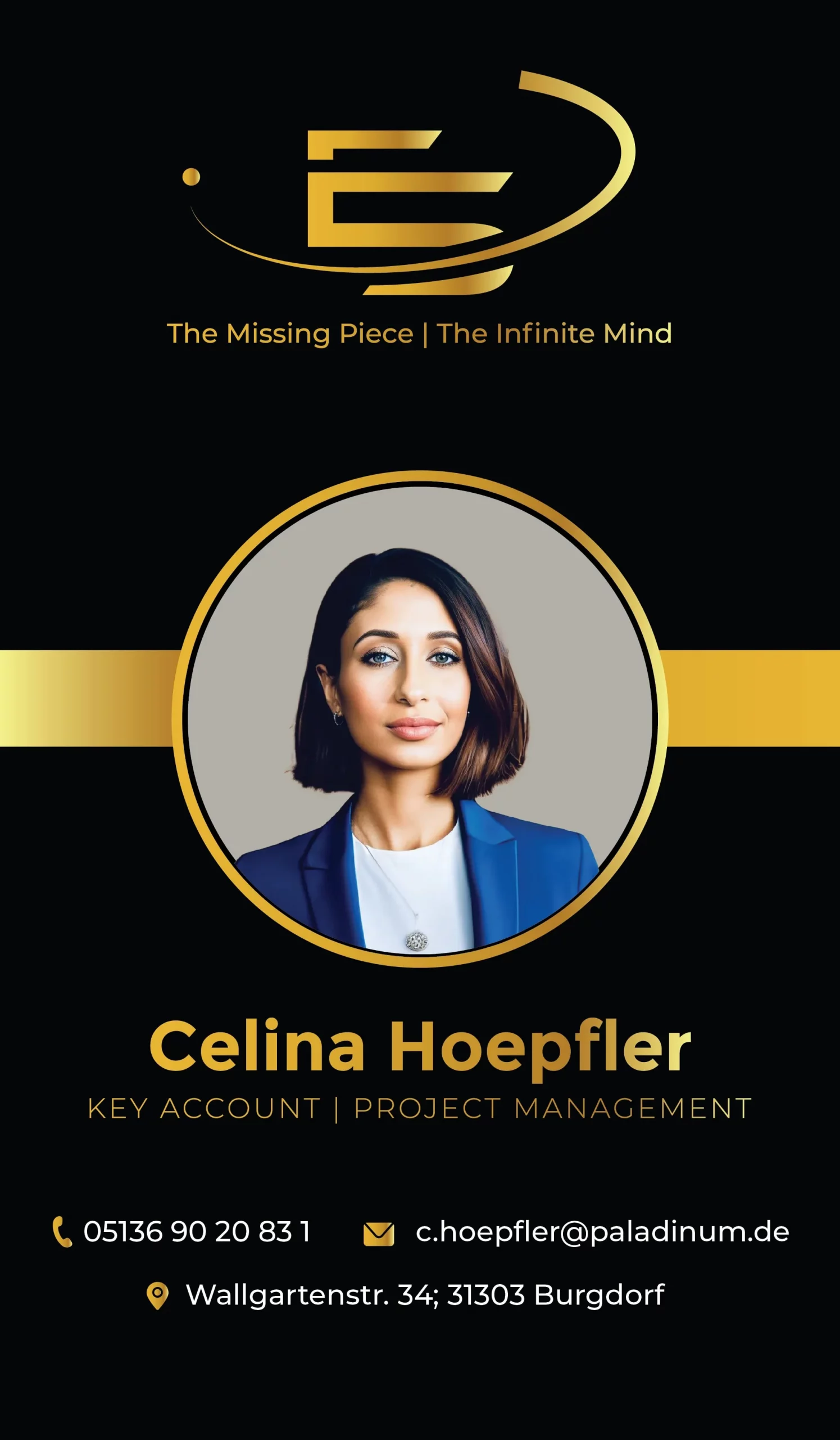Teamkarte element5 – Celina Hoepfler, Key Account Manager und Project Management.